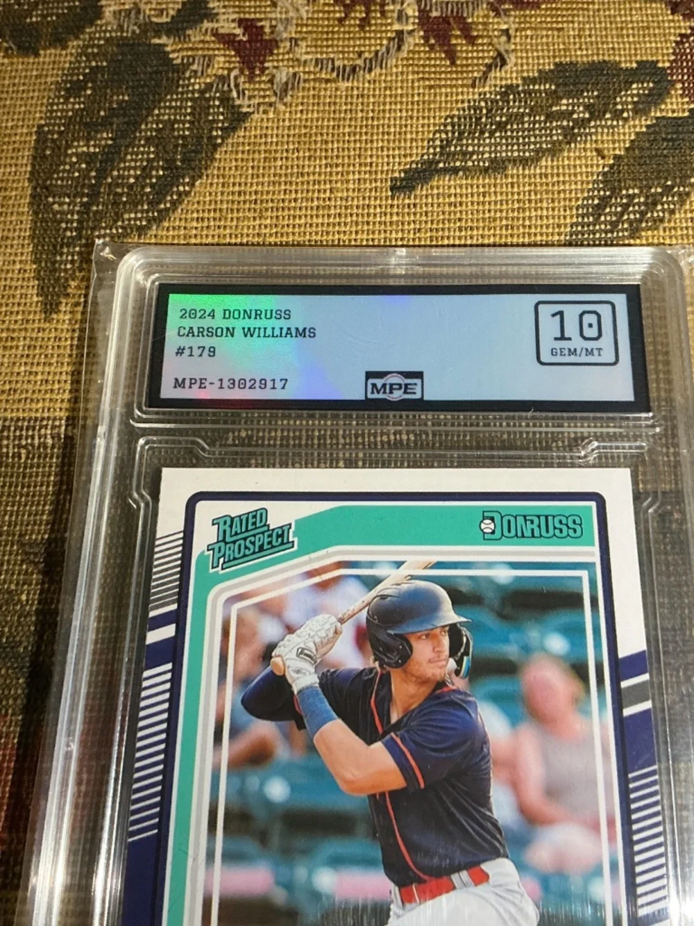 2024 Panini Donruss 179 Carson Williams Graded rookie Rated prospect MPE 10